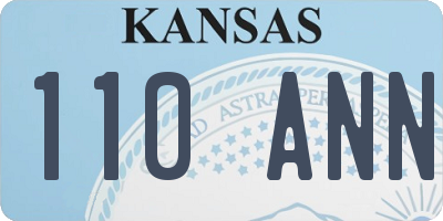 KS license plate 110ANN