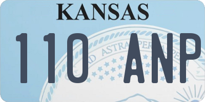 KS license plate 110ANP
