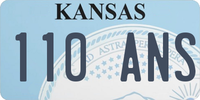 KS license plate 110ANS