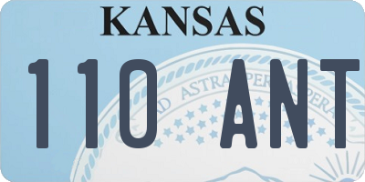 KS license plate 110ANT