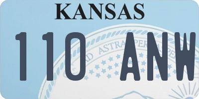 KS license plate 110ANW