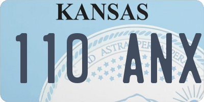 KS license plate 110ANX