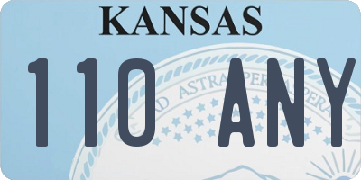 KS license plate 110ANY