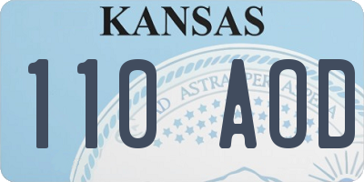KS license plate 110AOD