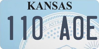 KS license plate 110AOE