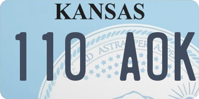 KS license plate 110AOK