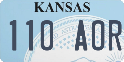 KS license plate 110AOR