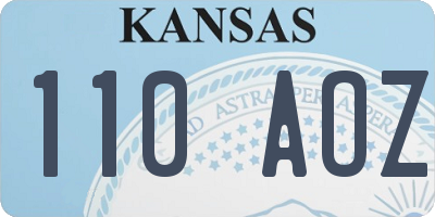 KS license plate 110AOZ