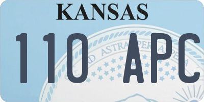 KS license plate 110APC