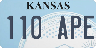 KS license plate 110APE