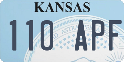 KS license plate 110APF