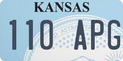 KS license plate 110APG
