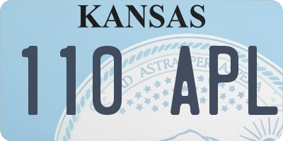 KS license plate 110APL