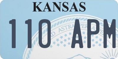 KS license plate 110APM