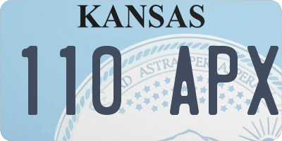 KS license plate 110APX