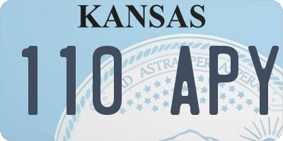 KS license plate 110APY