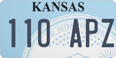 KS license plate 110APZ