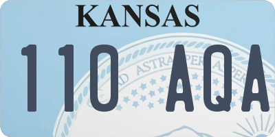 KS license plate 110AQA