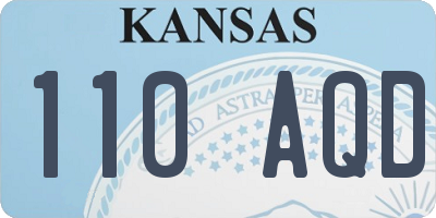 KS license plate 110AQD