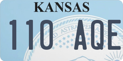 KS license plate 110AQE