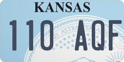 KS license plate 110AQF