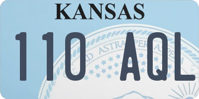 KS license plate 110AQL
