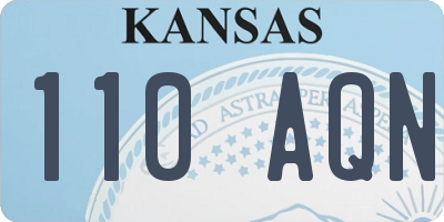 KS license plate 110AQN