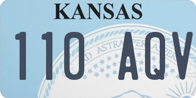KS license plate 110AQV