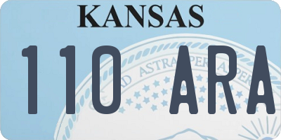 KS license plate 110ARA