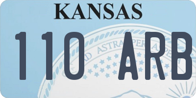 KS license plate 110ARB