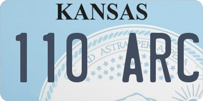 KS license plate 110ARC