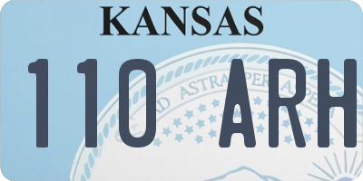 KS license plate 110ARH