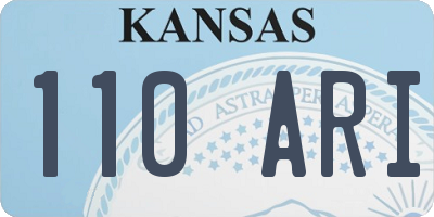 KS license plate 110ARI