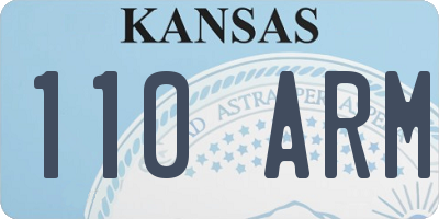 KS license plate 110ARM