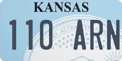 KS license plate 110ARN