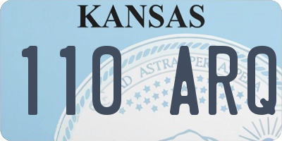 KS license plate 110ARQ