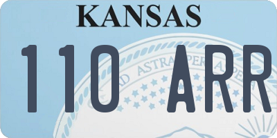 KS license plate 110ARR
