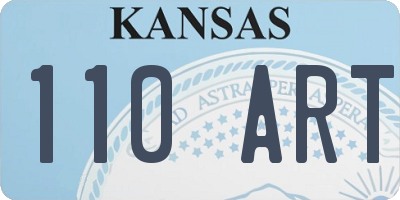 KS license plate 110ART