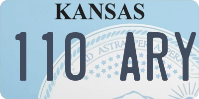 KS license plate 110ARY