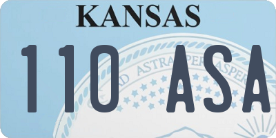 KS license plate 110ASA