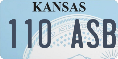 KS license plate 110ASB