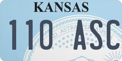 KS license plate 110ASC