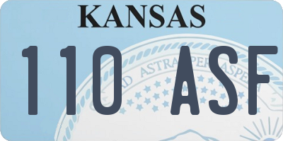 KS license plate 110ASF