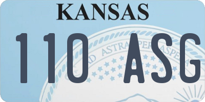 KS license plate 110ASG