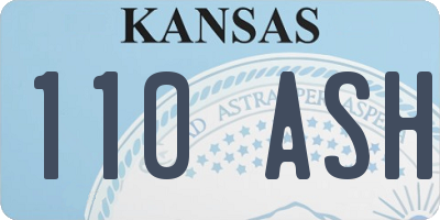 KS license plate 110ASH