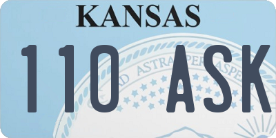 KS license plate 110ASK