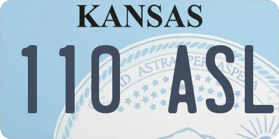 KS license plate 110ASL