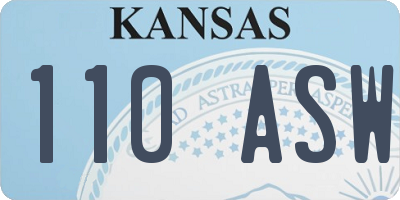 KS license plate 110ASW