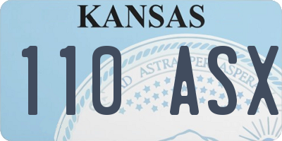KS license plate 110ASX