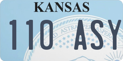KS license plate 110ASY